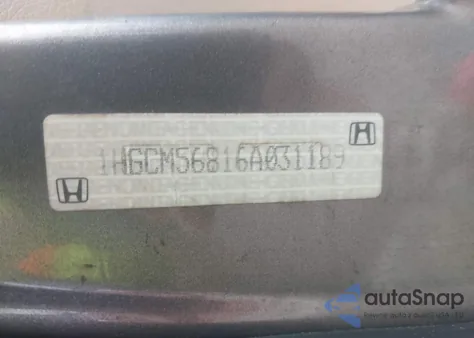 2006 Honda Accord 2.4 Ex из США, поврежденный, VIN 1HGCM56816A031189